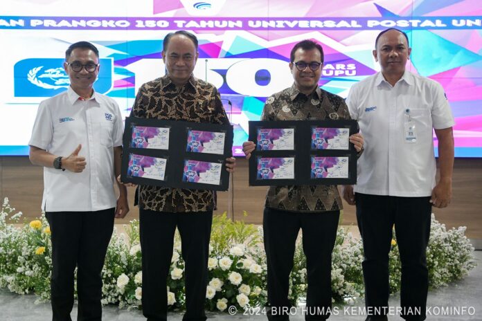 Peluncuran Prangko 150 Tahun Universal Postal Union oleh Menteri Budi Arie Setiadi