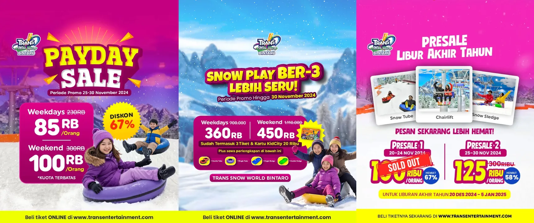 Promo Trans Snow World Bintaro: Harga Spesial 25-30 November!